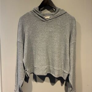 Gray Women's Cropped Hoodie Top